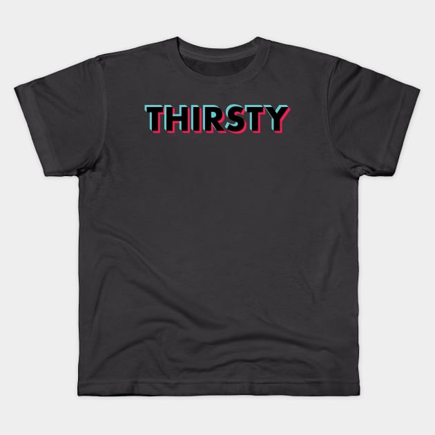 Thirsty Glitch Black Kids T-Shirt by BeyondTheDeck